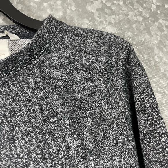 H&M Gray Marled Cropped Sweatshirt - Size Medium - Exposed Back Brass Zipper - Picture 2 of 7